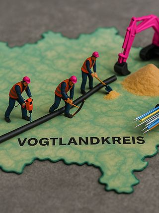 Telekom baut den Vogtlandkreis mit Glasfaser aus.