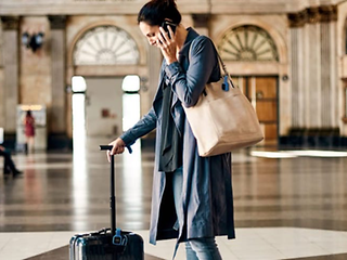 Woman with trolley 